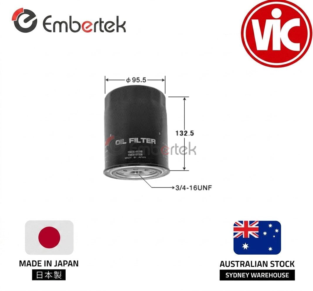 1 x VIC Japanese Oil Filter for Toyota Land Cruiser 1980 - 2006 C
