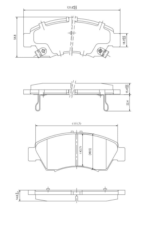 Embertek Front Brake Pads EP1262 [Cross Ref: FMSI D1643/D1685 ...