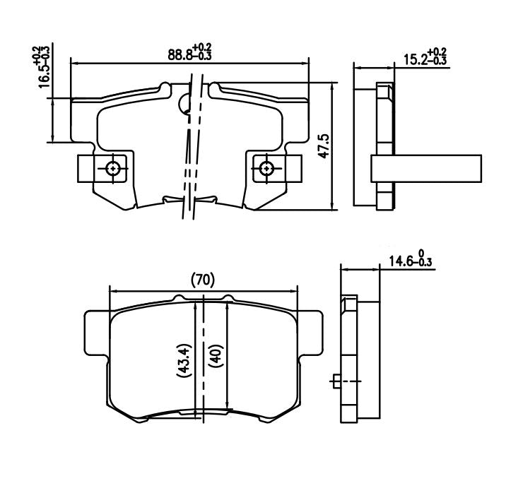 Rear Disc Brake Pads Set – Fits Honda Accord CL9 CM (Euro) 2003-2008